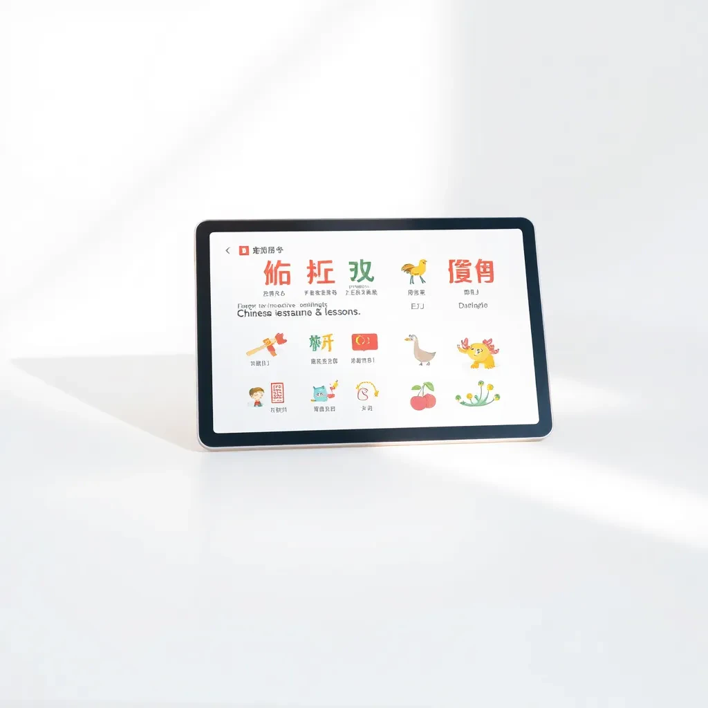 Paparan eBook interaktif EZMandarin pada tablet